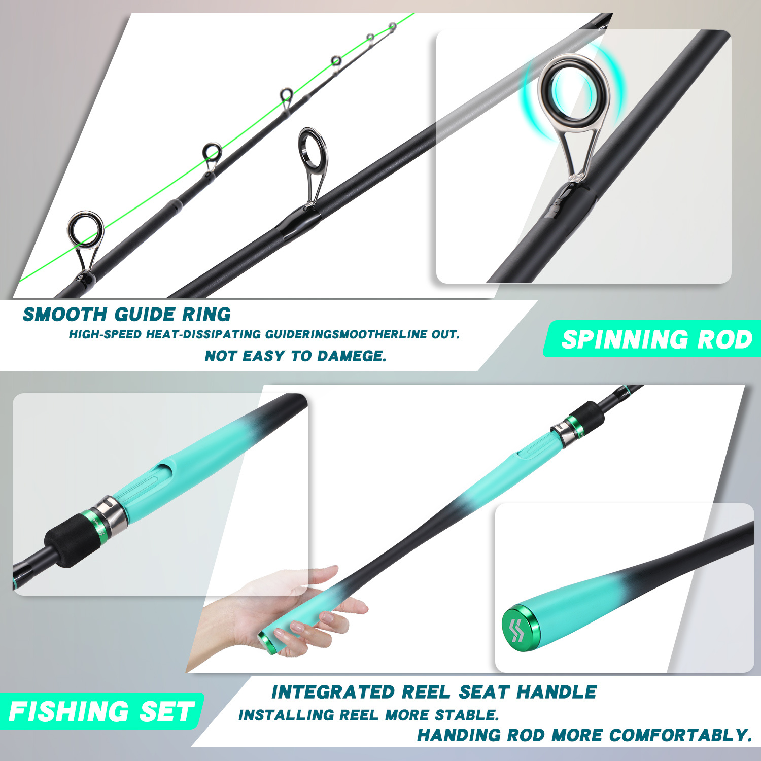 2023 1.8m Fishing Pole Fiberglass Spinning/Casting Fishing Rod For