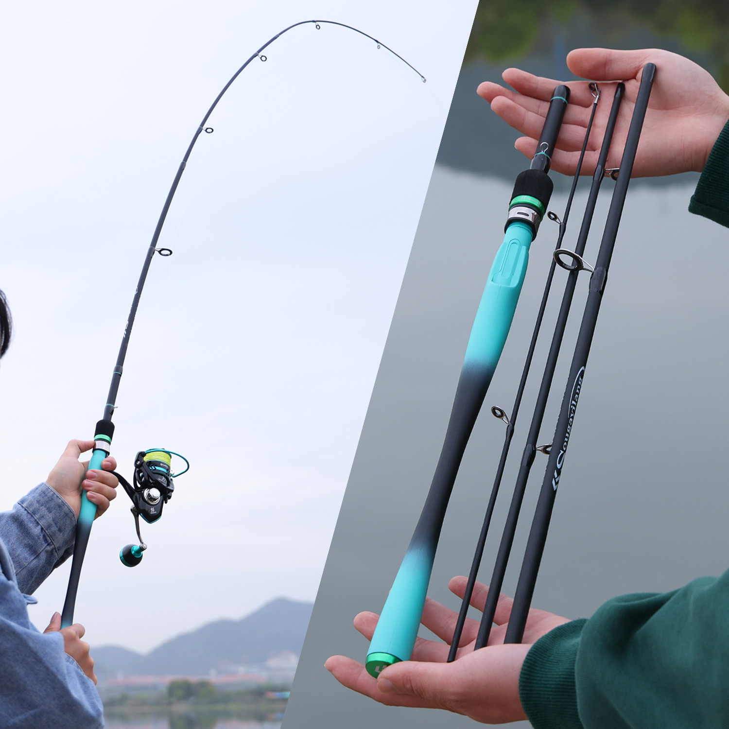 Fishing Spinning Rod And Reel Combo 1.8/2.1/2.4/2.7/3/3.3m Telescopic  Carbon Fiber Rob And Spinning Reel Kits