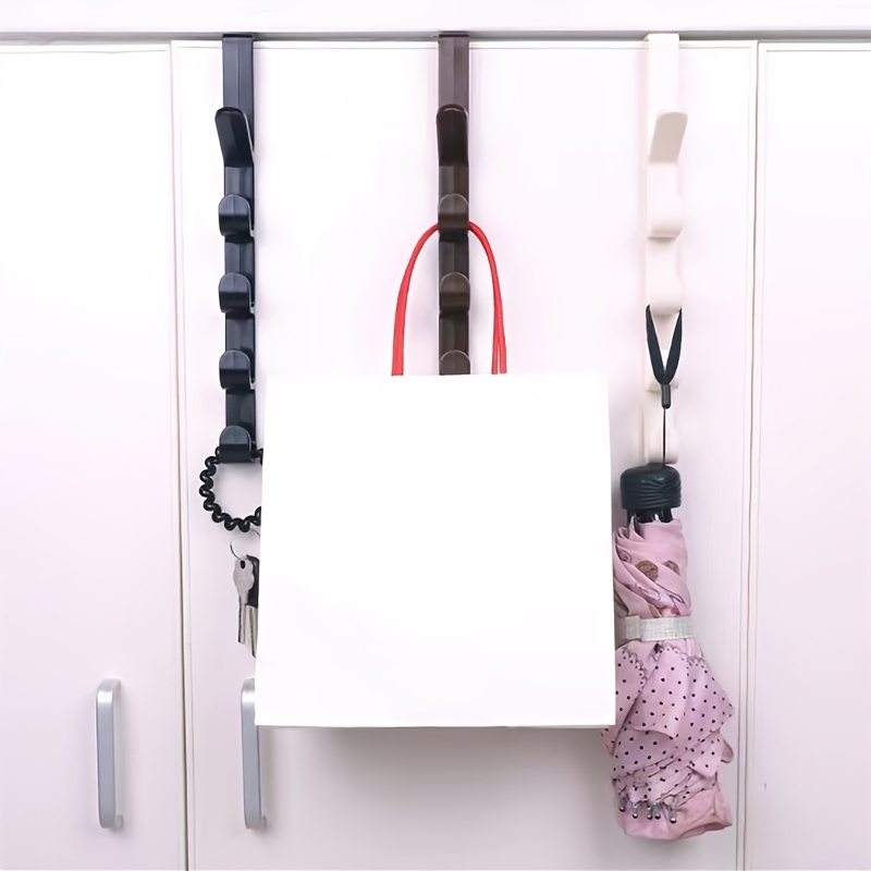 Door Hanger Punch Wall Hanger With 5 Hooks for Bag Cap Door Hooks
