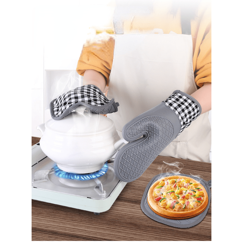 1pc Silicone Oven Mitts; Heat Insulation Pad; Nordic Style