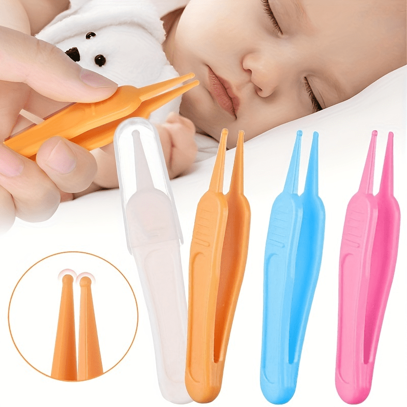 2 Pcs Baby Nasal Tweezers Baby Booger Picker Baby Ear Nose Navel Cleaner  Clip Tool Baby Care