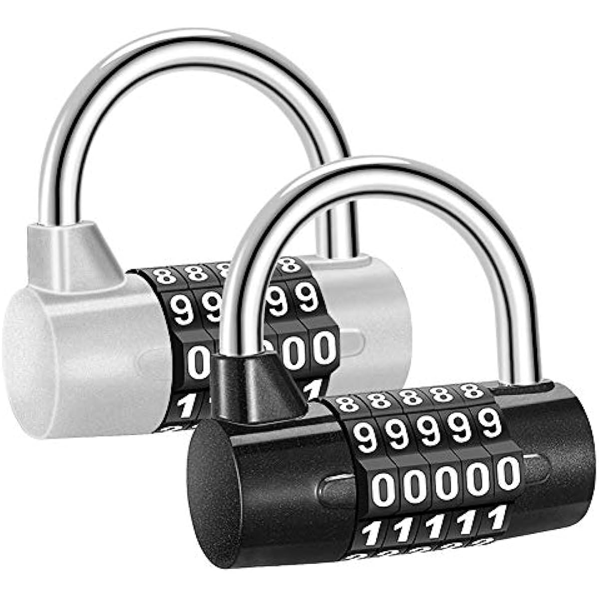 3 Digit Normal Shackle Combination Lock, Black Combination Lock - 2PCS