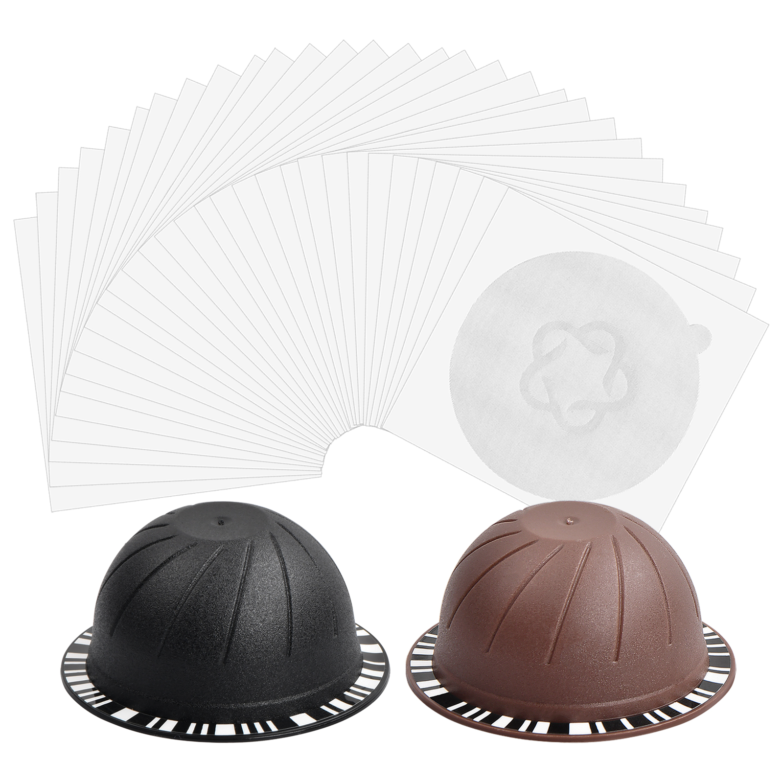 2pcs Refillable Vertuo Pods - 230ml & 150ml Reusable Coffee Capsules with  Disposable Aluminum Foil Seals - Perfect for Nespresso Vertuo Machines - Enj