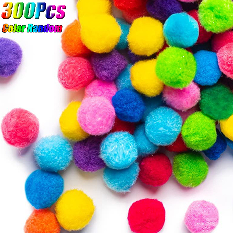 100Pcs Pop Poms Doll Craft Pom Pom Yarn Pom Pom Balls Red 10mm Use For  Craft DIY Creative Crafts Decorations Or Hobby Supply