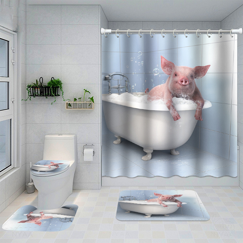 Rideau De Douche 120X200 Cm Moderne Rideau De Douche Cochon D'Inde