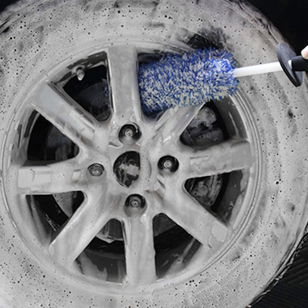 Brosse de roue en microfibre, brosse de nettoyage en microfibre de qualité  supérieure pour l'outil de lavage de voiture Gentle Care