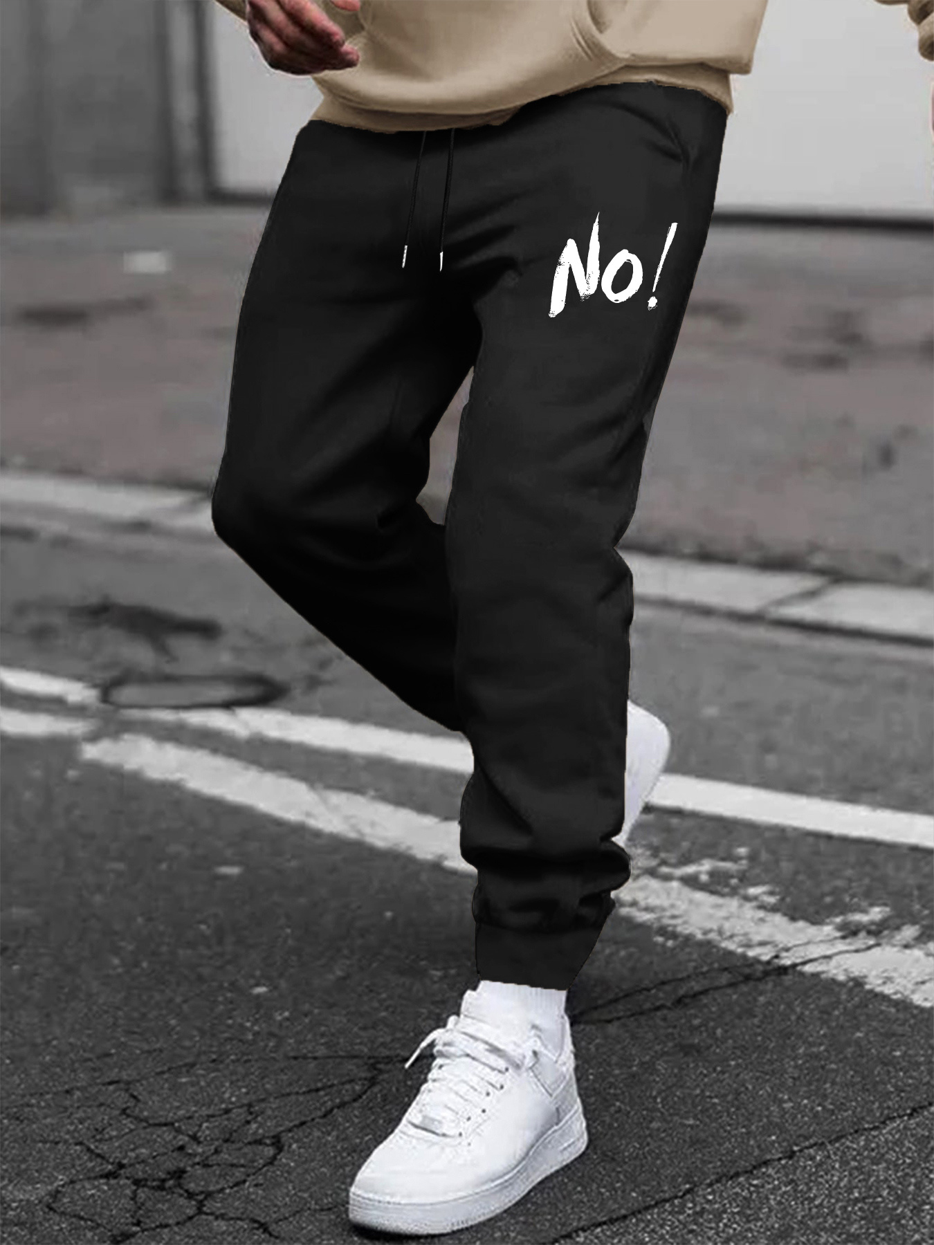 Joggers Sin Estampado De Letras, Pantalones Casuales Con Cordón En La  Cintura Ligeramente Elásticos Para Hombres Para La Primavera Y El Verano, 90 Días De Protección Al Comprador