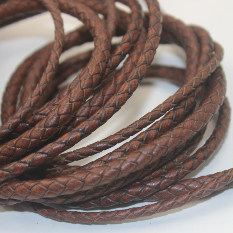 1M Braided Genuine Leather Cord Retro Bracelet DIY Jewelry Making  3/4/5/6/8MM
