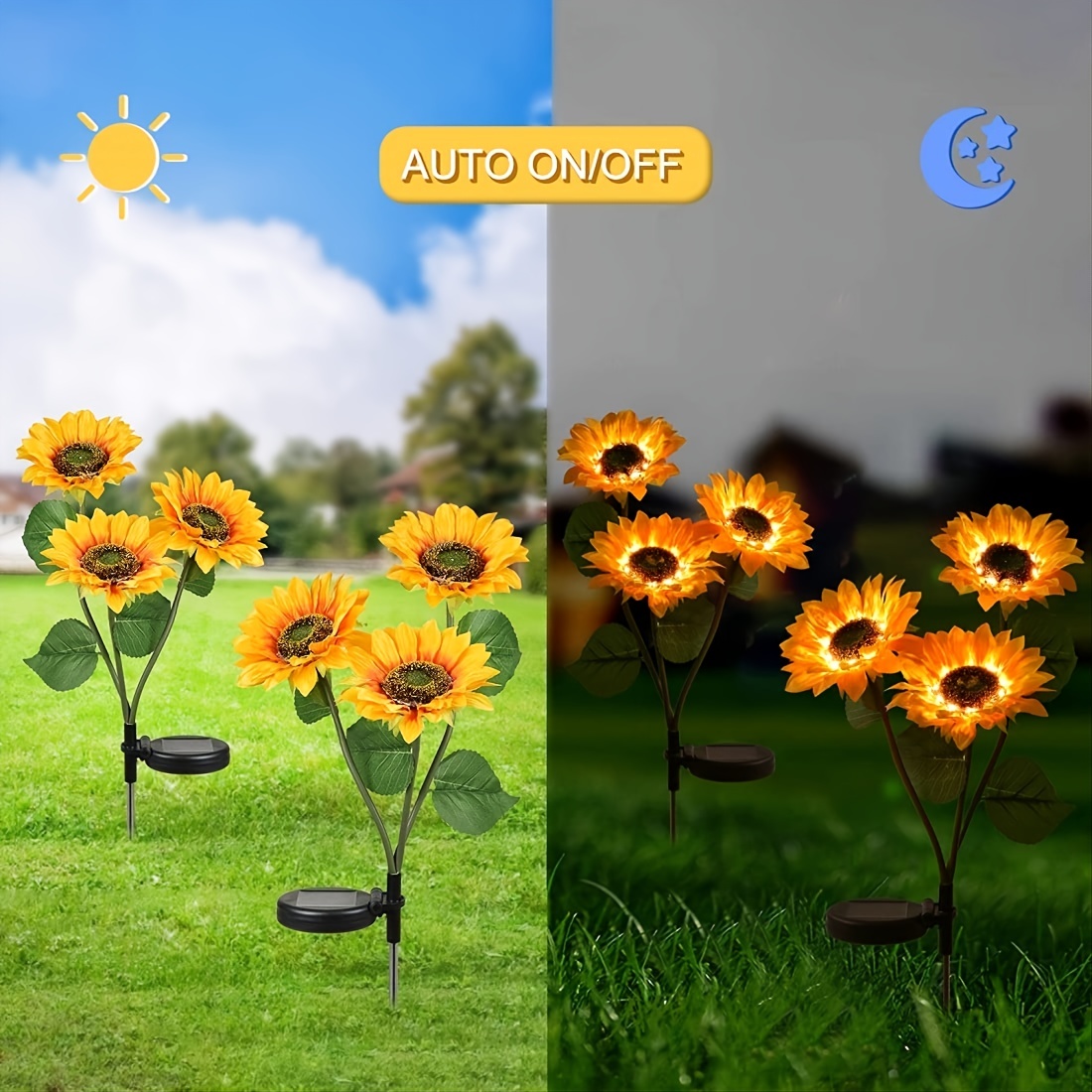 Sunflower solar deals lights garden