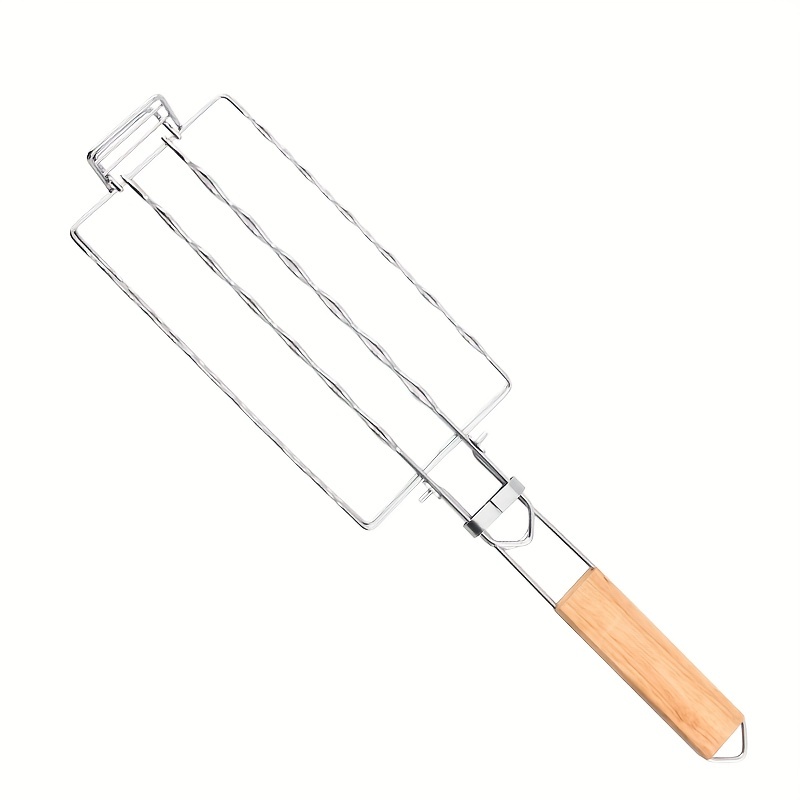 1pc, Panier De Grillage, Grille De Saucisse En Maille Métallique, Support  De Saucisse En Métal, Clip De Grille En Maille Pour Barbecue, Support De Cli