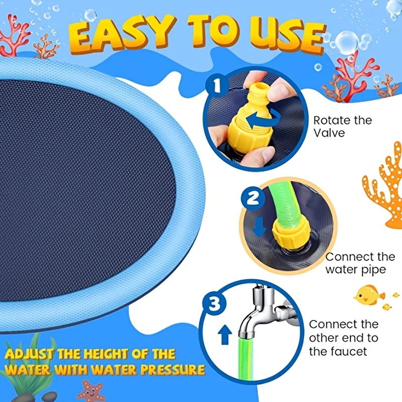 Pet Dog Splash Sprinkler Pad, Fountain Play Mat, Summer Outdoor Water Mat  Toys for Your Dog