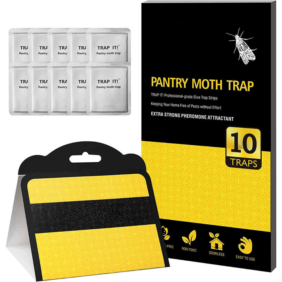 4 Pc Pantry Moth Glue Traps Sticky Boards Catch Food Moths Infestation  Cupboard 