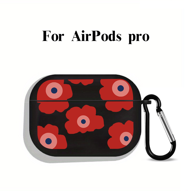 Red & Black Graphic Pattern Headphone Case For Airpods1/2