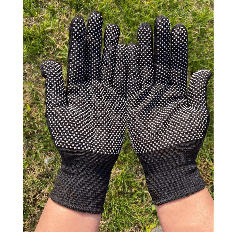 Nylon Durable Garden Work Gloves For Men Women Adult Antiskid Plastic Point  Working Fishing Driving Protective Mittens Gloves