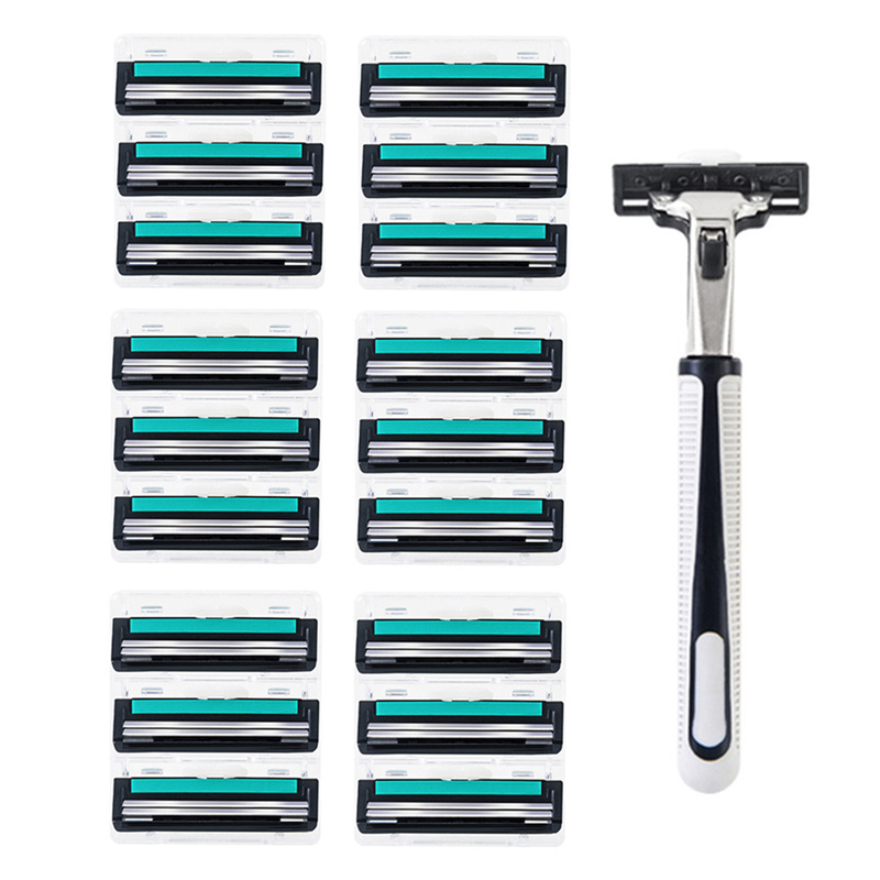 Classic 2 Layer Manual Razor Set 1 Handle With 18 Refills Stainless ...