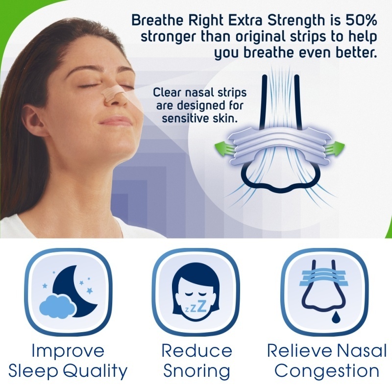 Breathe Right Extra Clear, Nasal Strips for Nasal Congestion