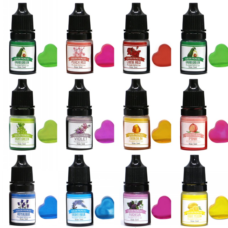 10ml/Bottle Epoxy Resin Pigments 24 Colors Candle Dye Colorant DIY