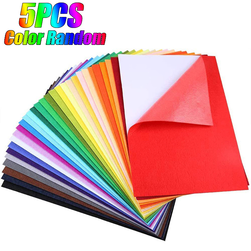 5pcs Multi-Color Adhesive Backed Felt Fabric Sheets, Assorted Color  Christmas Felt Sheet For Sewing DIY Craft And Christmas Decorations