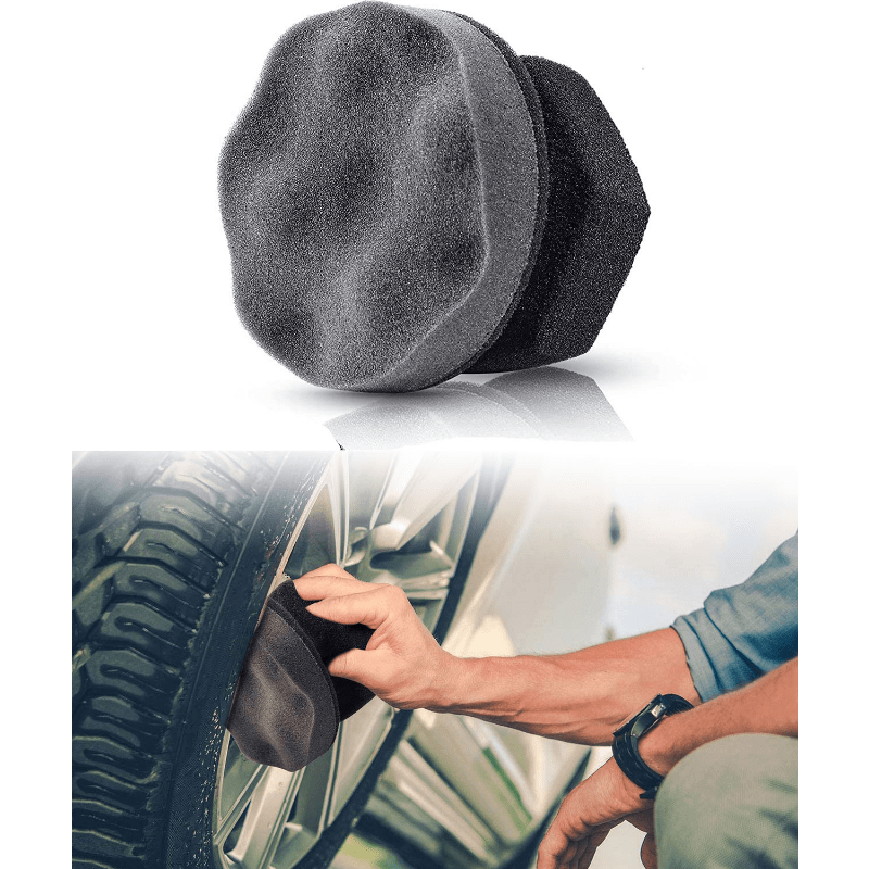 Large Tire Shine Applicator Pad Durable Reusable Hex-Grip Tire Dressing  Brush