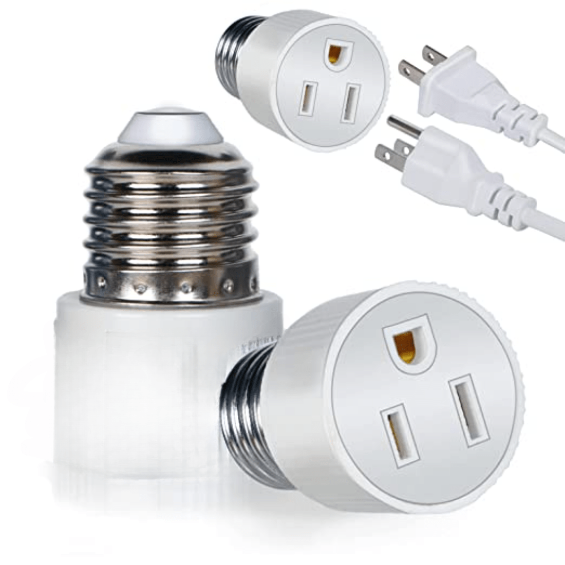 1pc 3 Prong Light Socket Adapter E26/E27 Lamp Bulb Socket Outlet Screw-in  Bulb Socket Converter
