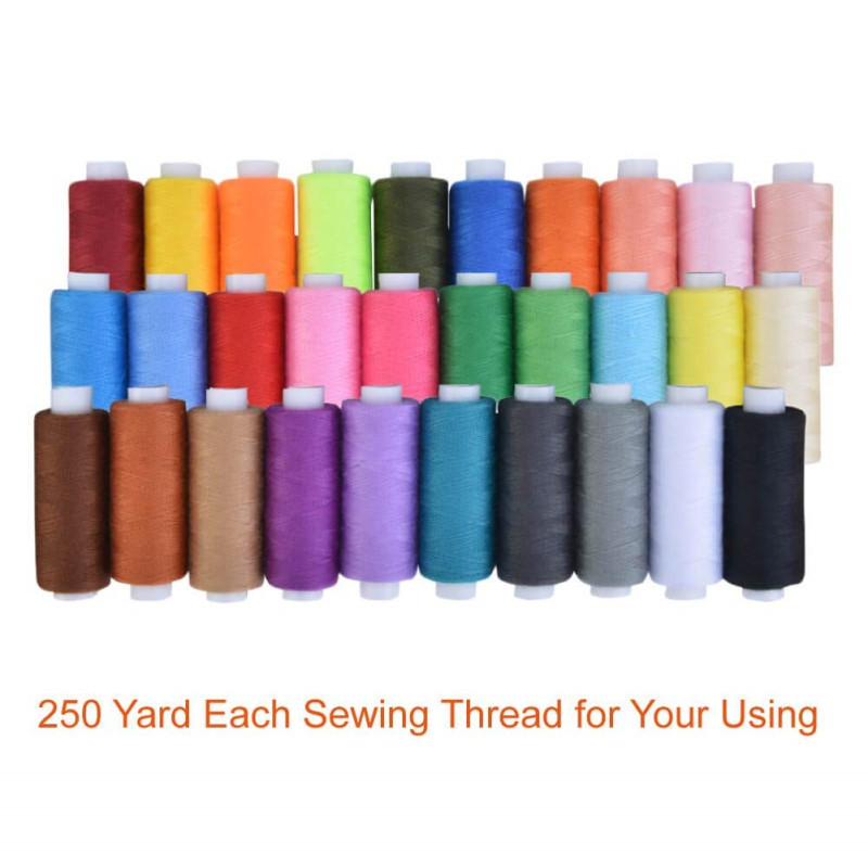 Bobinas de hilo de coser de poliéster de 30 colores para mano y máquina de  coser (30 colores)