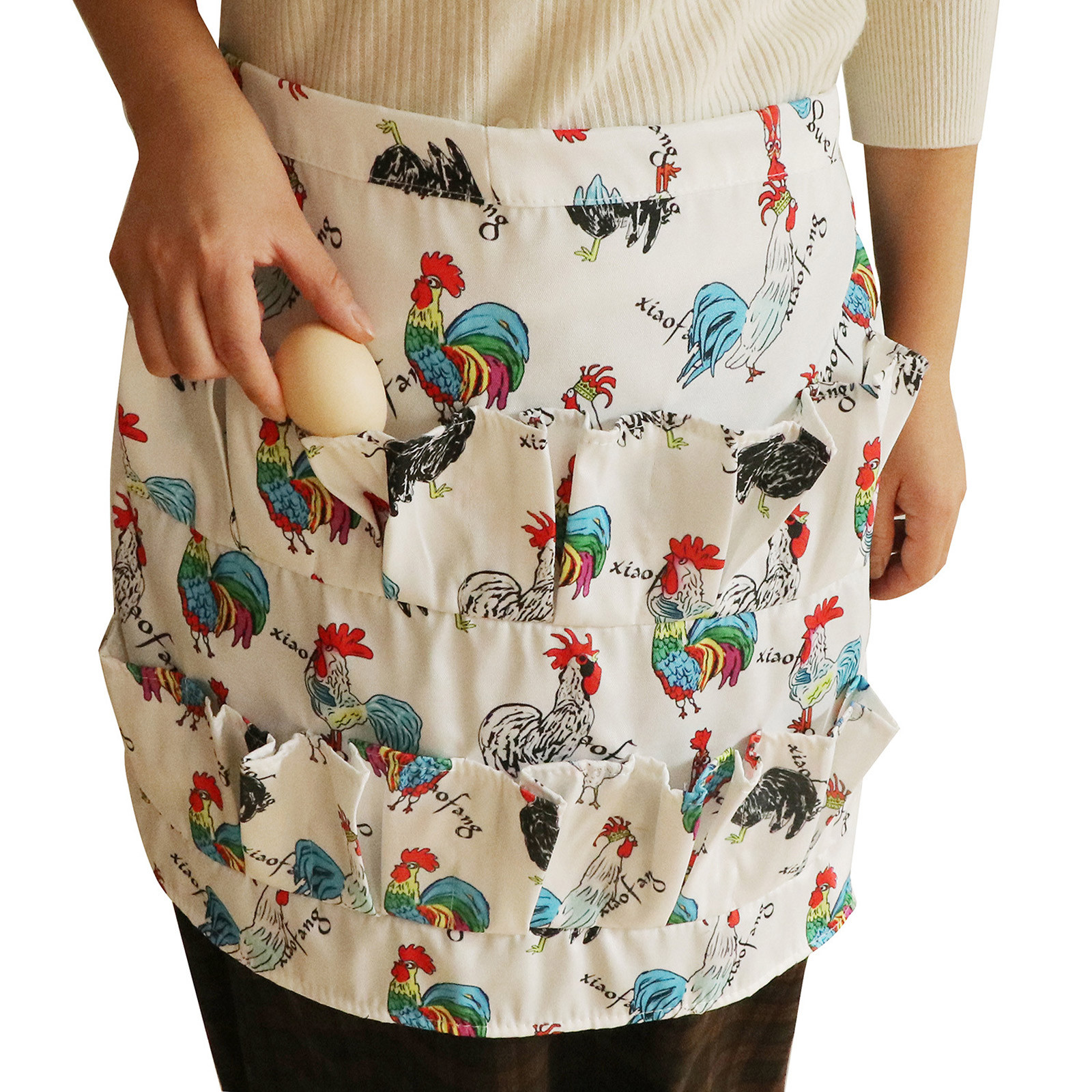 Egg Apron with 12 Pockets, Egg Collecting Apron, Gathering Holding Apron  for Chicken Hen Duck Goose Eggs,Chicken Egg Holder Apron for Kids Housewife  Farmer 