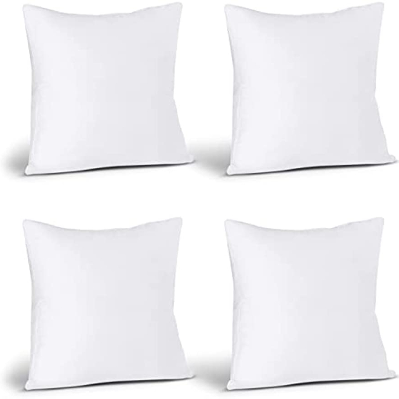 TEMU Juego de 4 Inserciones Blancas - Relleno con Cierre , Compatibles con Cojines de Cama, Sofá y Silla, Solo a , Almohadillas Decorativas para