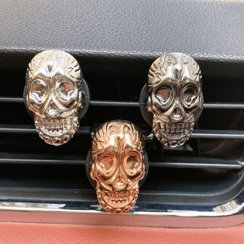 Car Air Outlet Aromatherapy Clip Skull Head Alloy Ghost - Temu