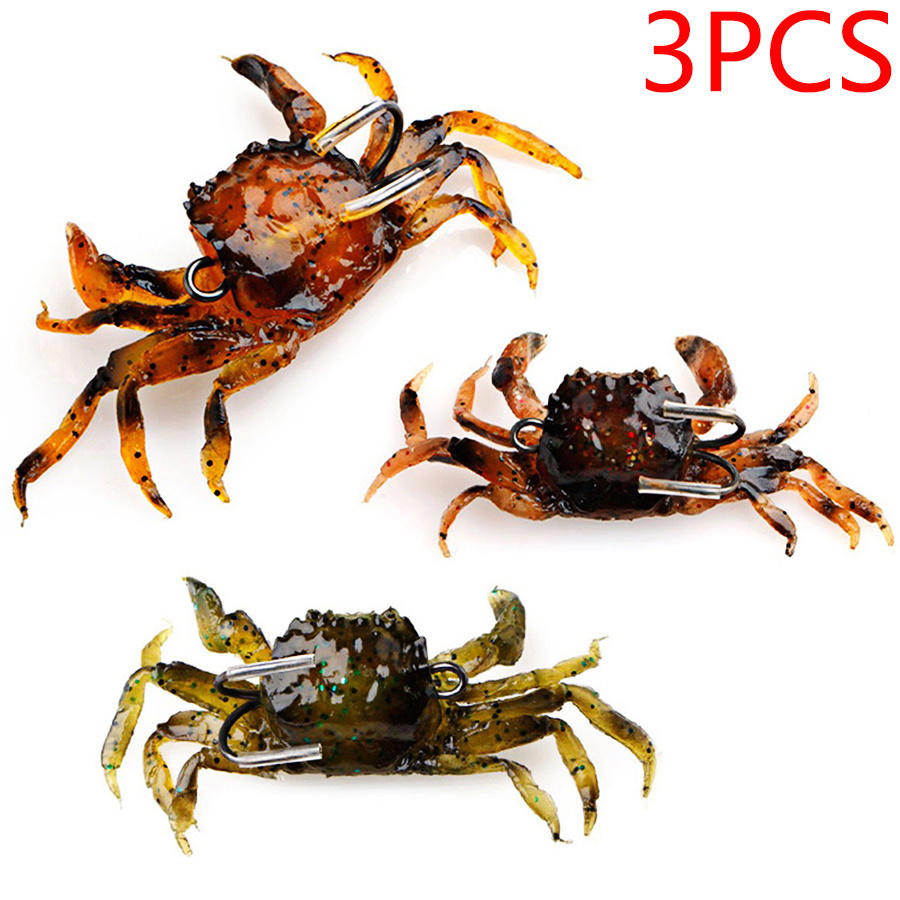 Generic 1Pcs Fishing Tackle Lure Soft 3D Crab Simulation Saltwater