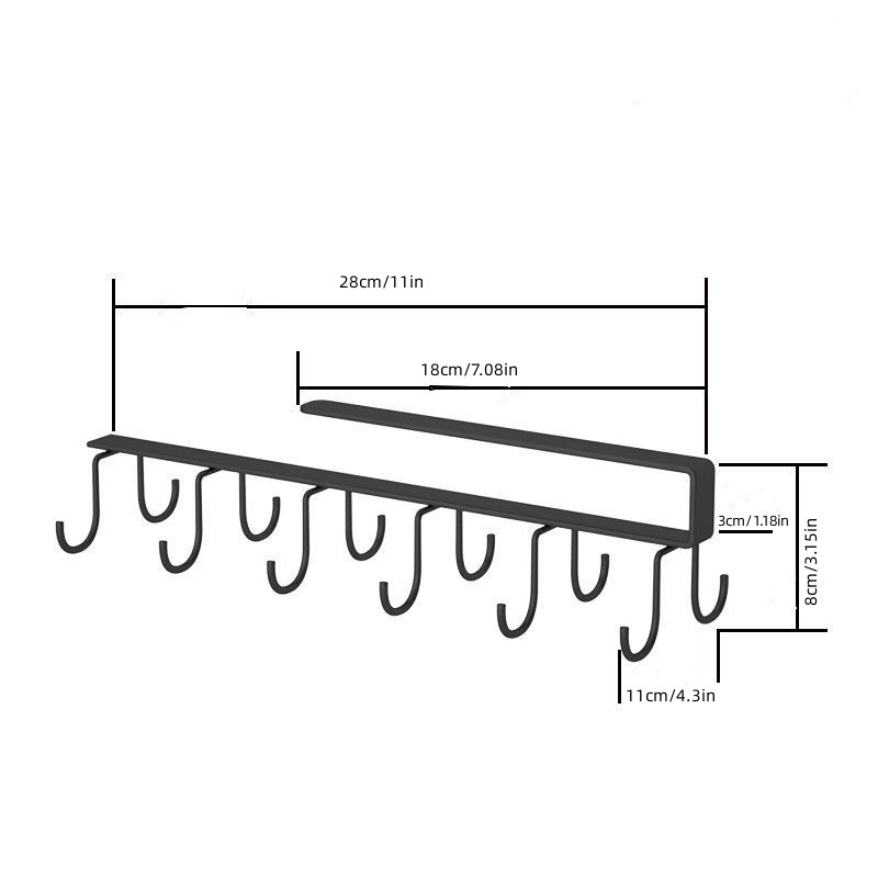 Iron Cabinet Traceless Hook Six Hooks Storage Hanger Multi - Temu