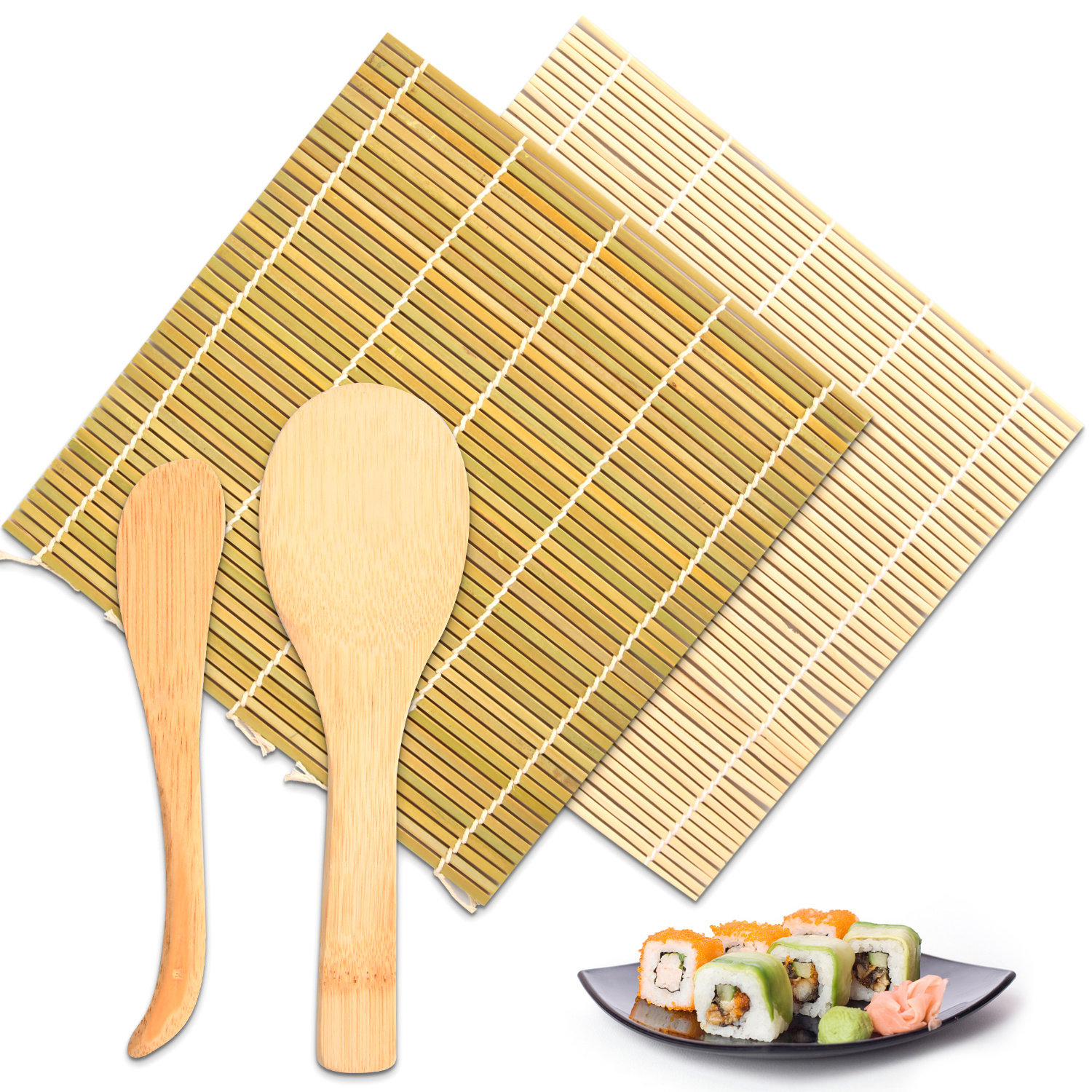 Sushi Making Kit, Sushi Roller Set, Sushi Maker Kit, Bamboo Rolling Mat,  Sushi Bazooka, Chopsticks Holders, Rice Paddle, Avocado Slicer For  Beginners, Kids, Family, Friends, Home, Kitchen Accessaries - Temu