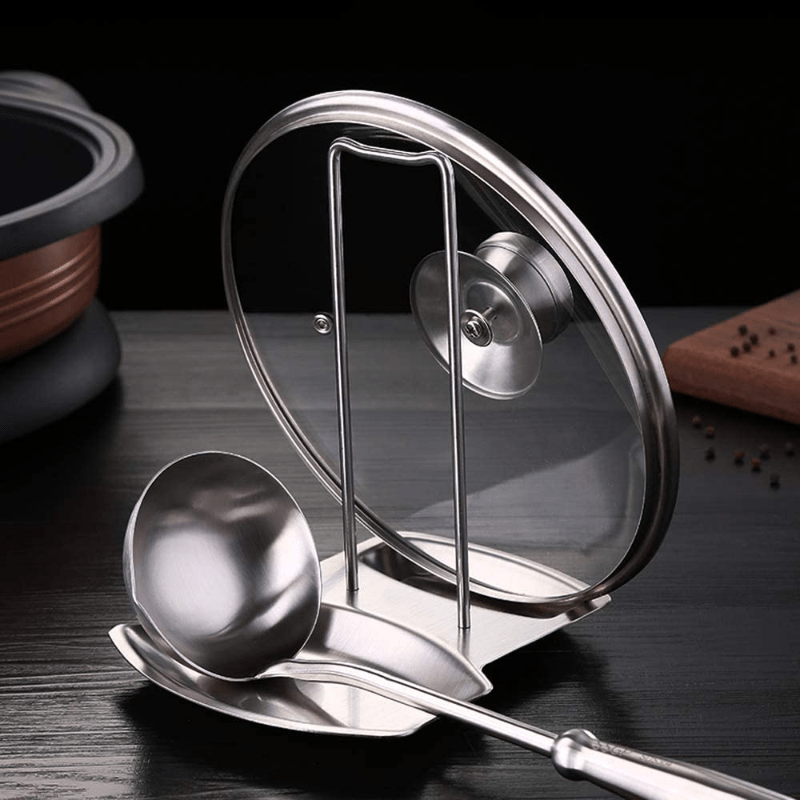 Stainless Steel Retractable Lid Rest Stand Pot Pan Cover Spoon Holder  Kitchen Drain Shelf Storage Rack