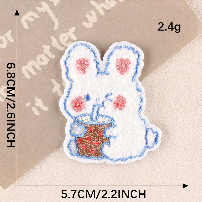 6pcs Little Bear Cartoon Cloth Sticker Self Adhesive Cloth Hole Free Repair  Down Coat Embroidery No Seam Decorative Patch Patch