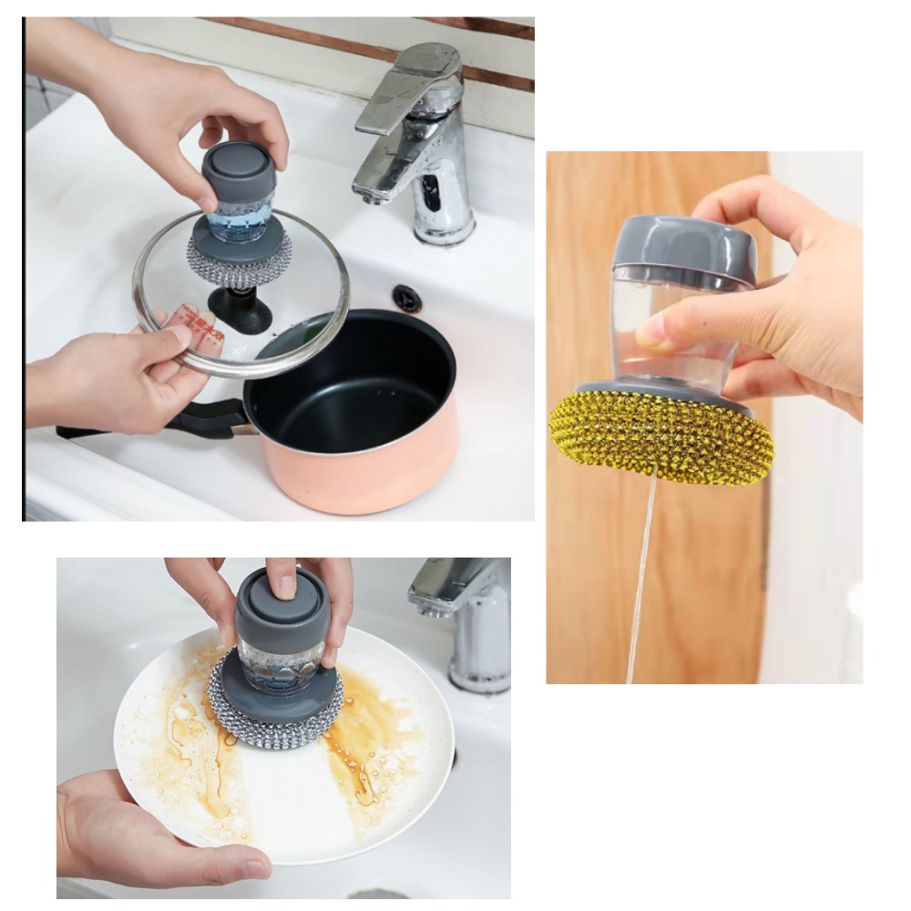  Kitchen Soap Dispensing Palm Brush Multifunctional