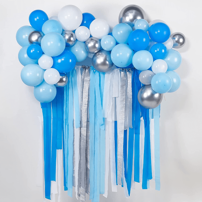 Set, 6 Rolls Blue Crepe Paper Streamers, Party Streamers For Birthday  Wedding Bridal Shower Decorations