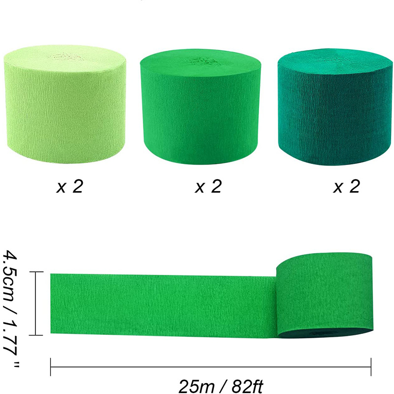 8 Rolls Green Crepe Paper Streamers, Party Streamers for Birthday Wedding  Baby Bridal Shower Decorations Craft Supplies