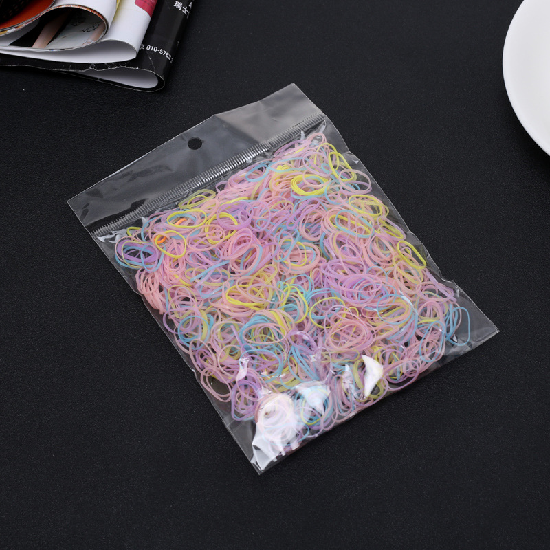 1000pcs Disposable Mixed Elastic Rubber Band Headband Girls Hair Accessories
