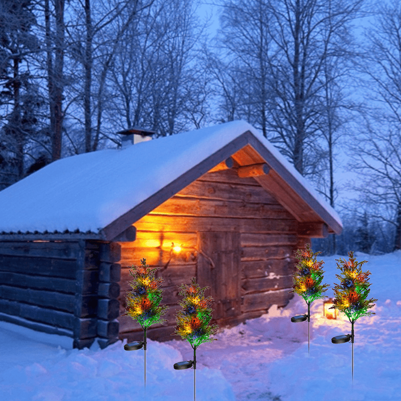  DOITOOL Enchufe solar de tierra para exteriores, linterna de  Navidad, decoración de puerta exterior, estacas de césped de Navidad, luces  decorativas de jardín, luces de césped de plástico solar, luz azul