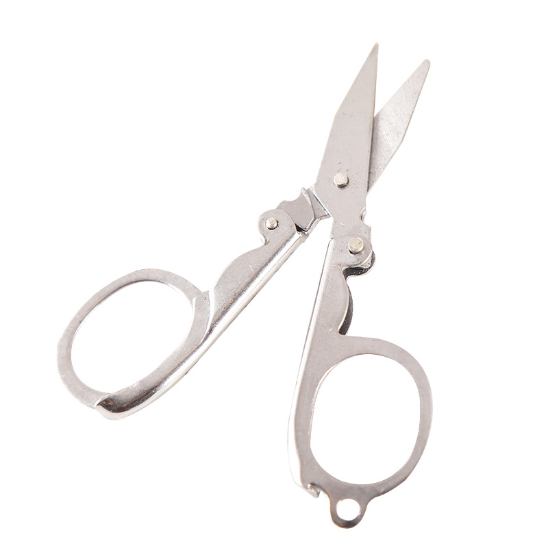 Stainless Steel Folding Scissors Keychain Fold Fishing Scissor Cutter  Camping Embroidery Scissors Tailor Scissors Paper Cutting
