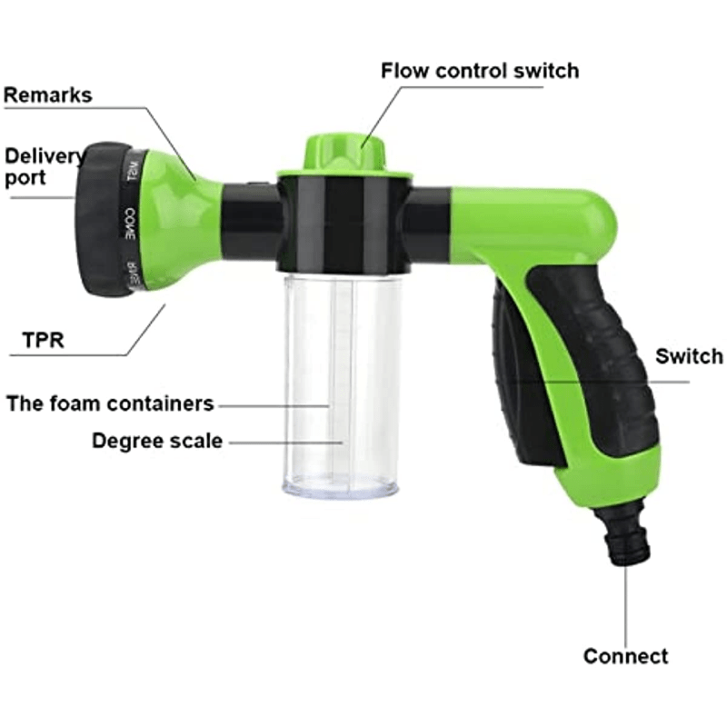 Car Wash Water Gun Foam Sprayer With Soap Reservoir And - Temu
