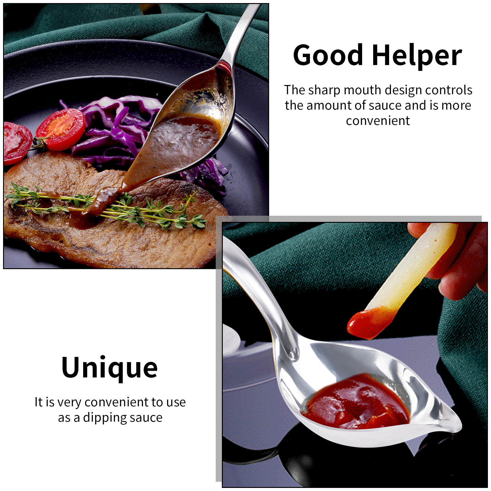 Stainless Steel Sauce Spoon Sauce Ladle With Pouring Spout - Temu