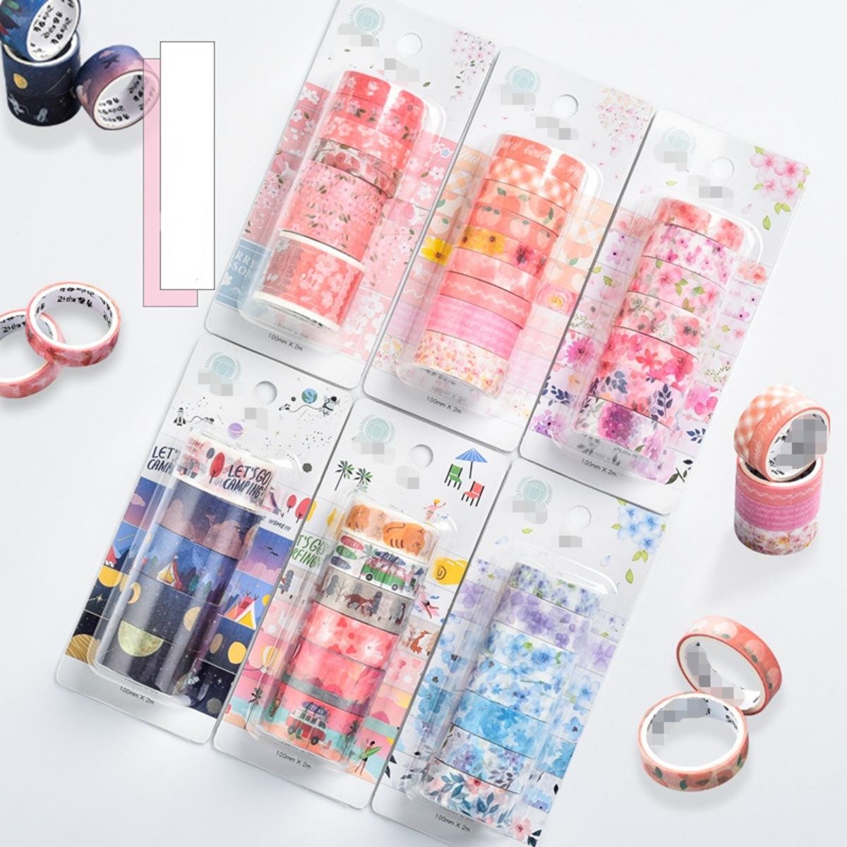 9pcs/box Kawaii Sticker Washi Tape Set DIY Scrapbooking Diary