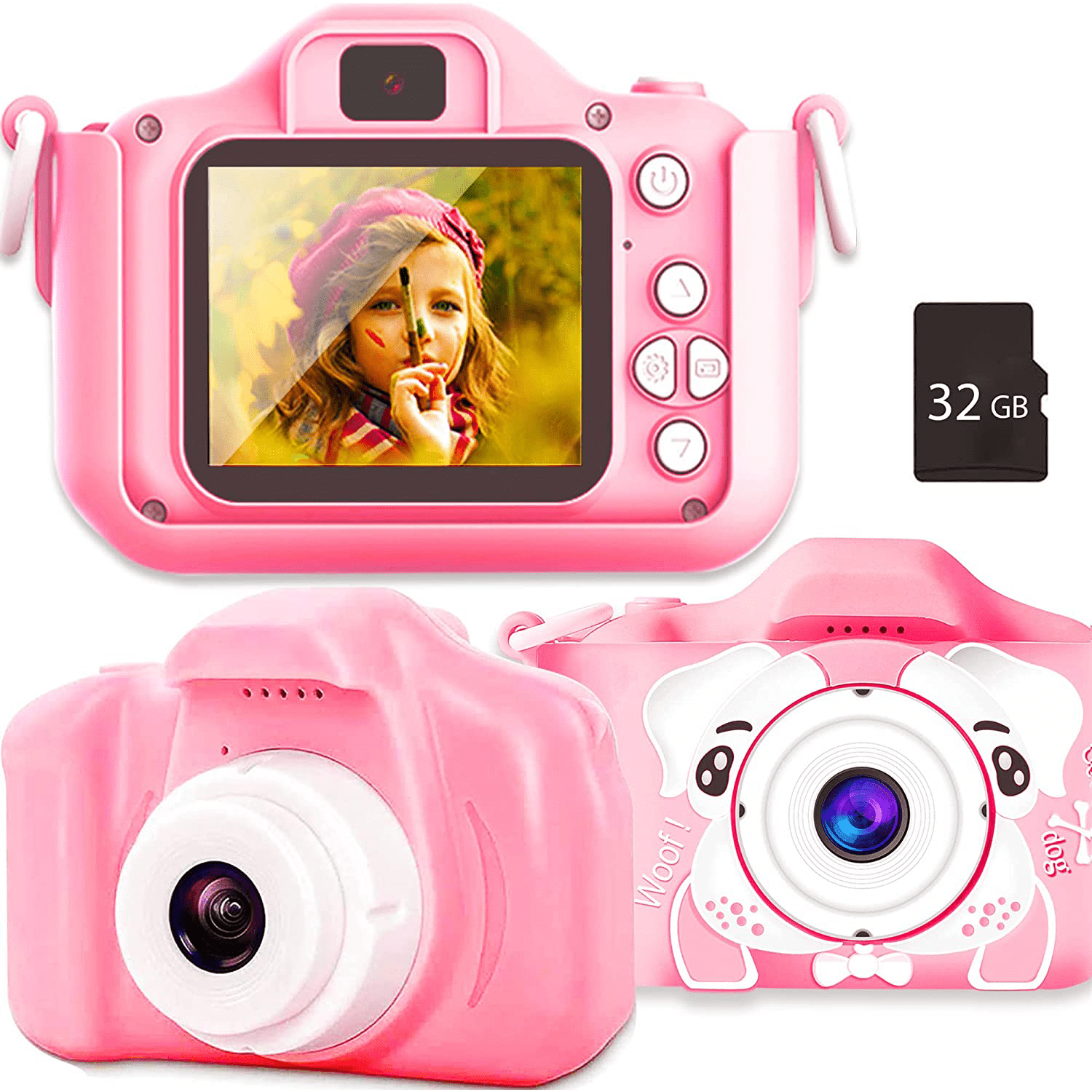 Cámara infantil, cámara digital infantil FHD 1080p, zoom digital 16x con  tarjeta SD de 32 gb, cámara compacta de toma de puntos, pequeña cámara