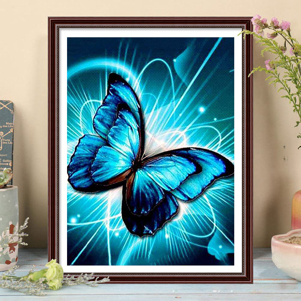 DIY diamond painting art, 5D Beautiful colorful butterfly diamond
