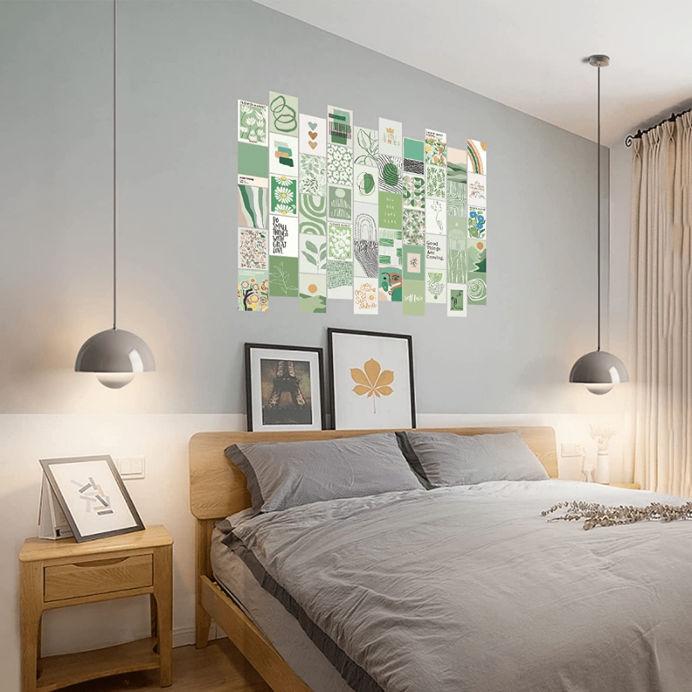 Sage Green Room Decor Aesthetic, Danish Pastel Wall Collage Kit