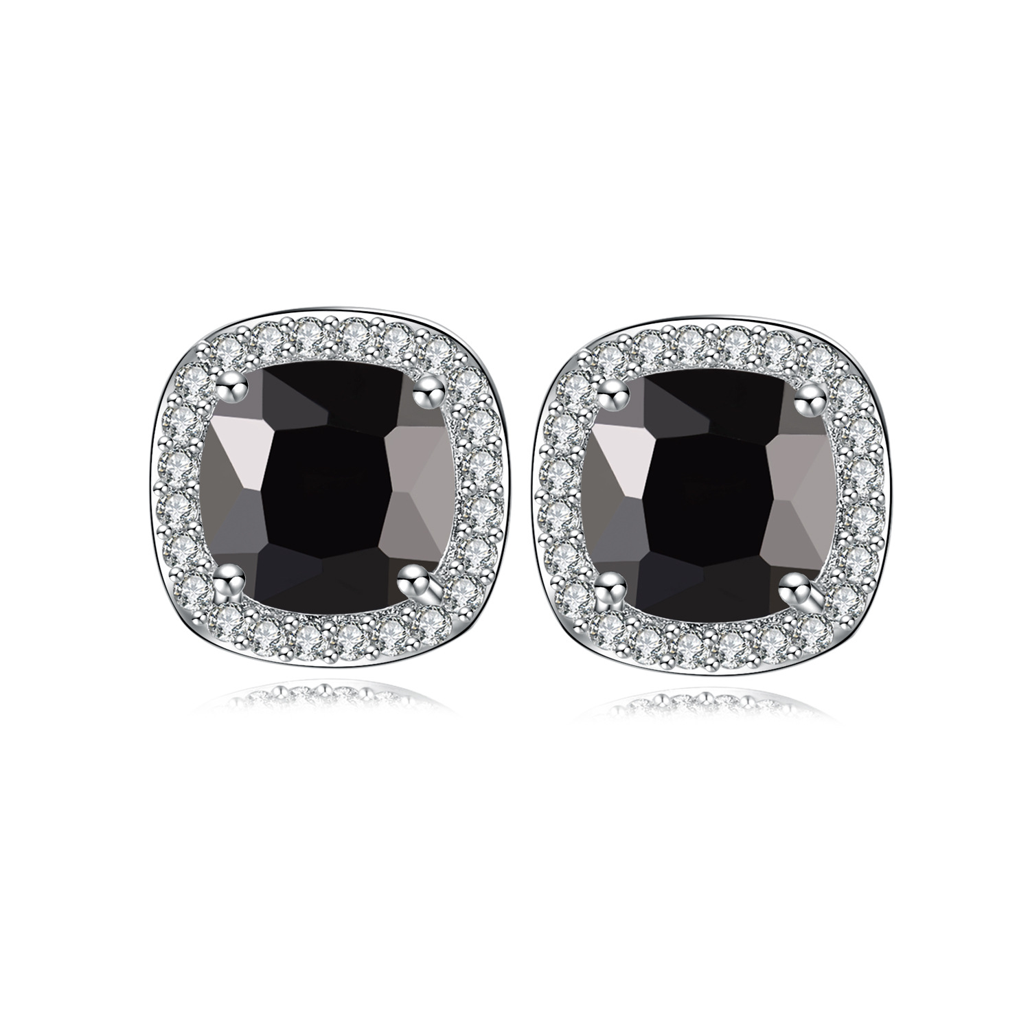 Men's Square Zircon Stud Earrings
