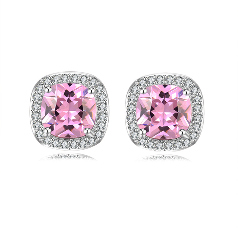 Men's Square Zircon Stud Earrings