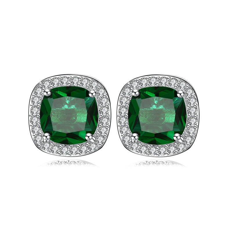 Men's Square Zircon Stud Earrings