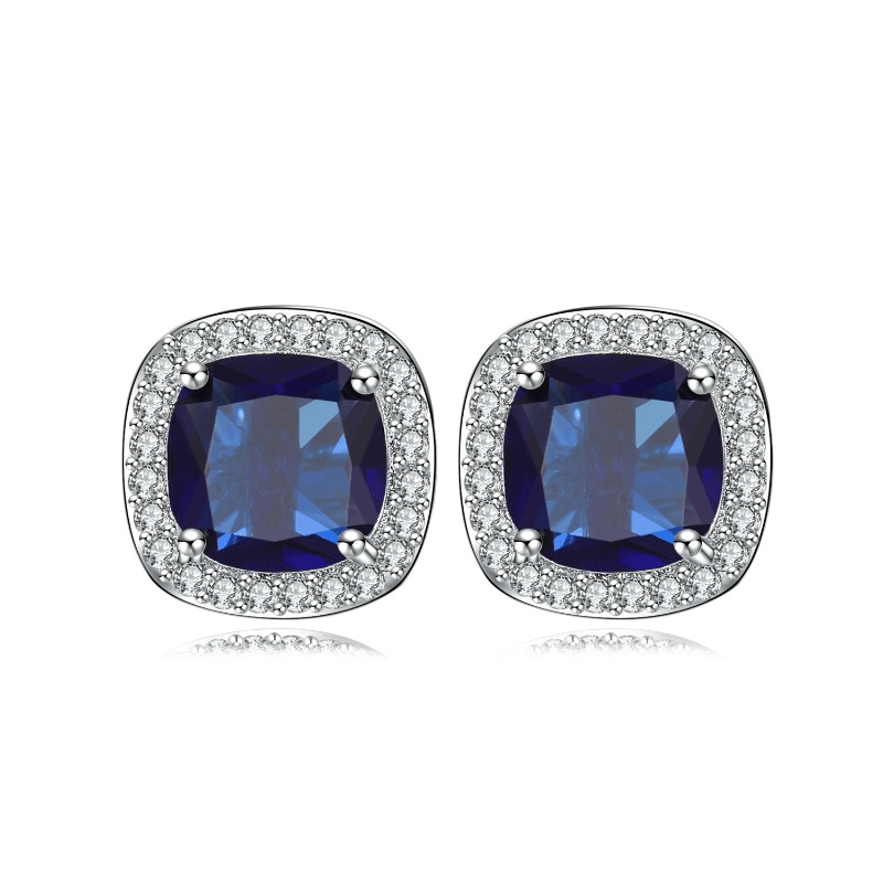 Men's Square Zircon Stud Earrings