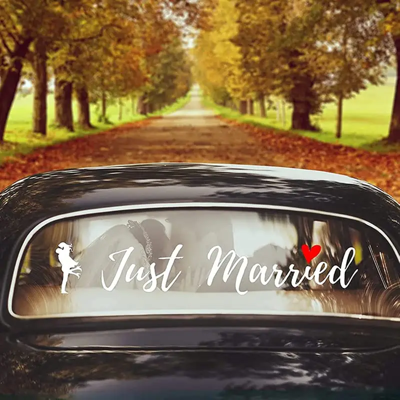 Just Married Car Decals Just Married Window Stickers Window - Temu